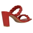 thumbnail image 3 of Soda Shoes Women Block High Heel Sandals Braided Band Square Toe FOUND-S Red 9, 3 of 3