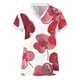 thumbnail image 4 of Tops de encaje básicos con estampado casual de manga corta con cuello en V delgado para mujer Fridja hjk4931, 4 of 5