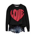 thumbnail image 4 of WTXUE Valentine's Sweatshirt Love Heart Graphic Print Long Sleeve Crewneck Shirts Trendy Sweatshirts Dressy Sweatshirts Womens Graphic Sweatshirts Warm Sweatshirt Valentines Day Outfit Black L, 4 of 4
