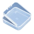 thumbnail image 1 of Portable Plastic Bin Square Transparent Screw Storage Organizer Cabinet with Hinged Lid Jewel Case for Cosmetics Crafts Hardware, 1 of 6