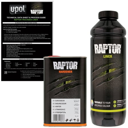 U-Pol Raptor Tintable Urethane Spray-On Truck Bed Liner-Texture Coating 1 Liter