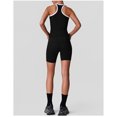 thumbnail image 4 of PISONIC Women 2 Piece Retro Contrast Trim Workout Set, Ribbed Racerback Tank Top & High Waist Butt Lifting Biker Shorts with Multi Pockets, Quick Dry Stretch Yoga Cycling Gym Activewear Outfit, 4 of 8