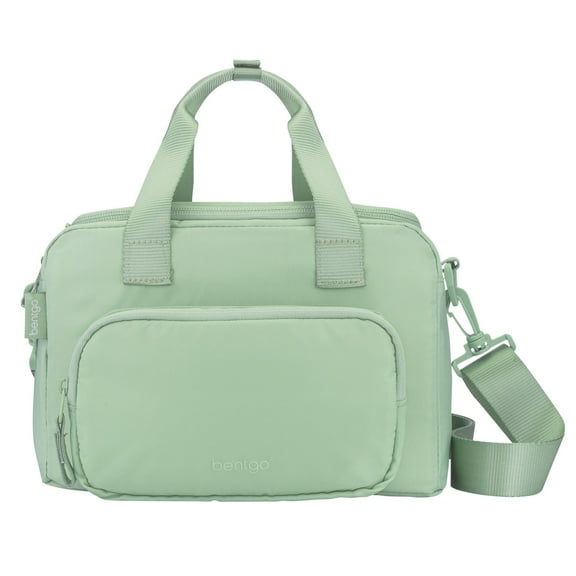 Bentgo Insulated Lunch Bag – Extra-Large Capacity Adult Lunch Bag with Shoulder Strap and External Storage Compartment, Durable, Lightweight, Ideal for Work, School, & Meals On the Go (Clay Green)