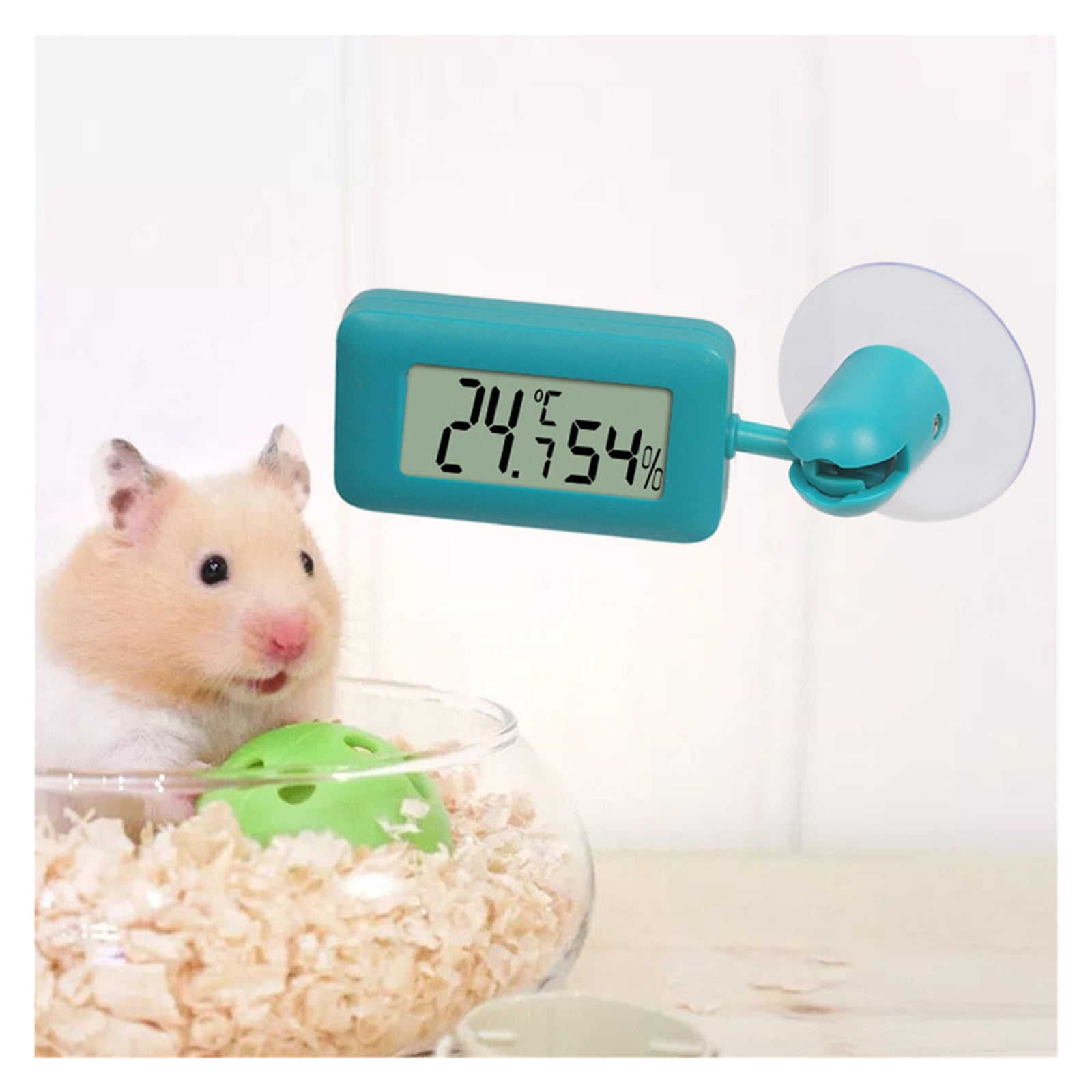 2pcs Reptile Thermometer Hygrometer with Suction Digital Aquarium Hygro-Therm Reptier Accessoires ,Simple Operation