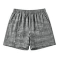 thumbnail image 6 of Axiiglly Bermuda Shorts for Women Striped Cotton Linen Elastic Waist Summer Casual Shorts with Pockets, S-3XL, 6 of 6
