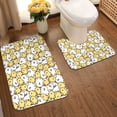 thumbnail image 2 of Honeii Cartoon Chicken Pattern Bathroom Anti-Skid Pad Bathroom Mat Vintage Seamless Pattern Not-Slip Toilet Rug Set, 2 of 6