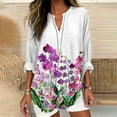 thumbnail image 2 of WZXFASHION Chemise à Col en V pour Femmes Boho Blouse Multi-Style Manches Longues Graphique Fantaisie Grande Taille Chandail à Enfiler Hauts pour Femmes Rabais de 50 % Liquidation Chemises pour Femmes, 2 of 4