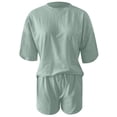 thumbnail image 3 of MAIHAN Women Shorts Sets Outfits Summer Outfits for Women Short Sleeve Top and Shorts 2pcs Women Tops and Trousers Set Comfortable Playwear Daily Wear, 3 of 4