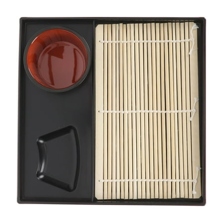 

TOYMYTOY 1 Set Japanese Soba Noodles Plate Square Udon Noodles Dish with Bamboo Cushion