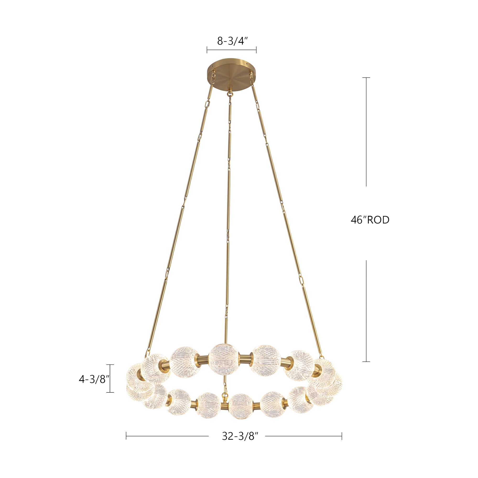 Alora Lighting CH321032PN-UNV-010 Marni 33" Wide Led Ring Chandelier - Nickel