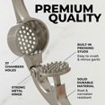 thumbnail image 4 of Premium Kitchen Garlic Press with Soft, Easy-Squeeze Handle - Includes Silicone Garlic Peeler and Cleaning Brush - 3 Garlic Mincing Tools - Sturdy, Ea, 4 of 4