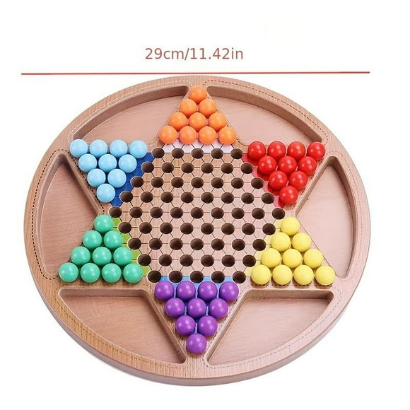 CNKOO Chinese Checkers Board Game Set with 66 Colorful Marbles Classic Strategic Family Board Game ZZZ