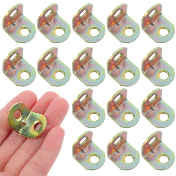 OFFIGAM 30pcs Metal Shelf Brackets Stainless Steel L Brackets Tone for Cabinet Kitchen Furniture Support