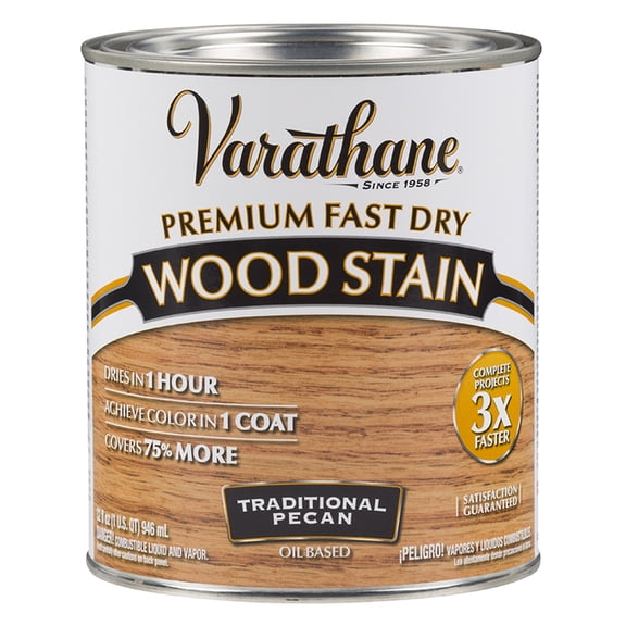 2-Pack of 1 qt Rust-Oleum 262013 Traditional Pecan Varathane Premium Fast Dry Wood Stain