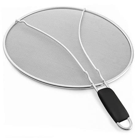 

iMountek Fine Mesh Splatter Screen Stainless Steel Grease Splatter Guard for Frying Pan with Resting Feet for Cooking 13inch
