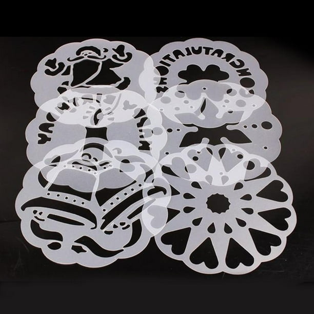 6 Piezas de Plantillas para Tartas para Decorar Tartas, Plantillas para Hornear, Moldes para Hornear, Plantilla para Tartas para Cumpleaños, Bodas, Ta Soledad plantillas de postre de pastel