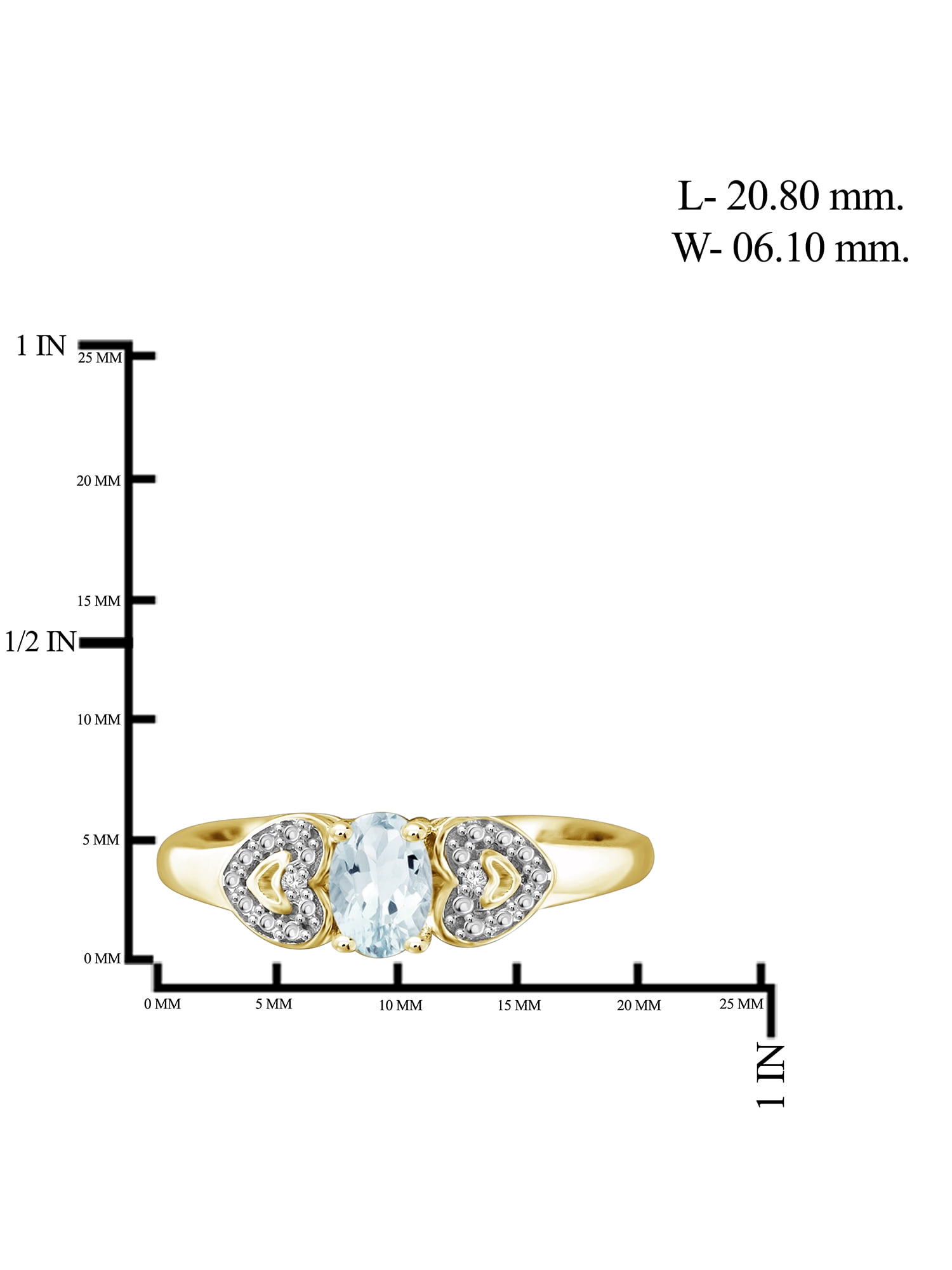 JewelersClub Aquamarine Ring Birthstone Jewelry – 0.45 Carat Aquamarine 14K Gold Plated Silver Ring Jewelry with White Diamond Accent – Gemstone Rings with Hypoallergenic 14K Gold Plated Silver Band