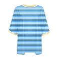 thumbnail image 5 of bnaln Womens Summer Tops Casual Crewneck Short Sleeve Sweatshirt Striped Color Block Trendy Pullover Loose Fit T Shirts Blouse Baggy Jumpers Fall Dressy Tshirts Going Out Tops, 5 of 5