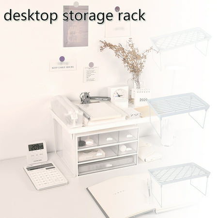 

MTFun Countertop Organizer Cabinet Storage Shelf Rack Cupboard Stand Spice Rack Cabinet Shelf Stackable Closet Organizer Space Saver for Kitchen Bedrooms Bathrooms