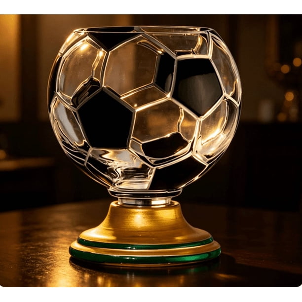Rotatable Football Glass Cup Soccer Shaped Tumbler Lead-Free Clear Glass Drink Cup Decorative Drinking Glass For Home Bar Party Gift
