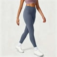 thumbnail image 4 of Vekome Leggings for Women High Waisted Yoga Pants Seamless Solid Lightweight Running Tights Blue L, 4 of 5