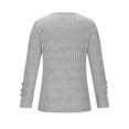 thumbnail image 4 of Dagugfen Ribbed Long Sleeve Tops for Women Lace V Neck Low Cut Slim Fitting Button Comfy Knit Casual Going out Tops, 4 of 7