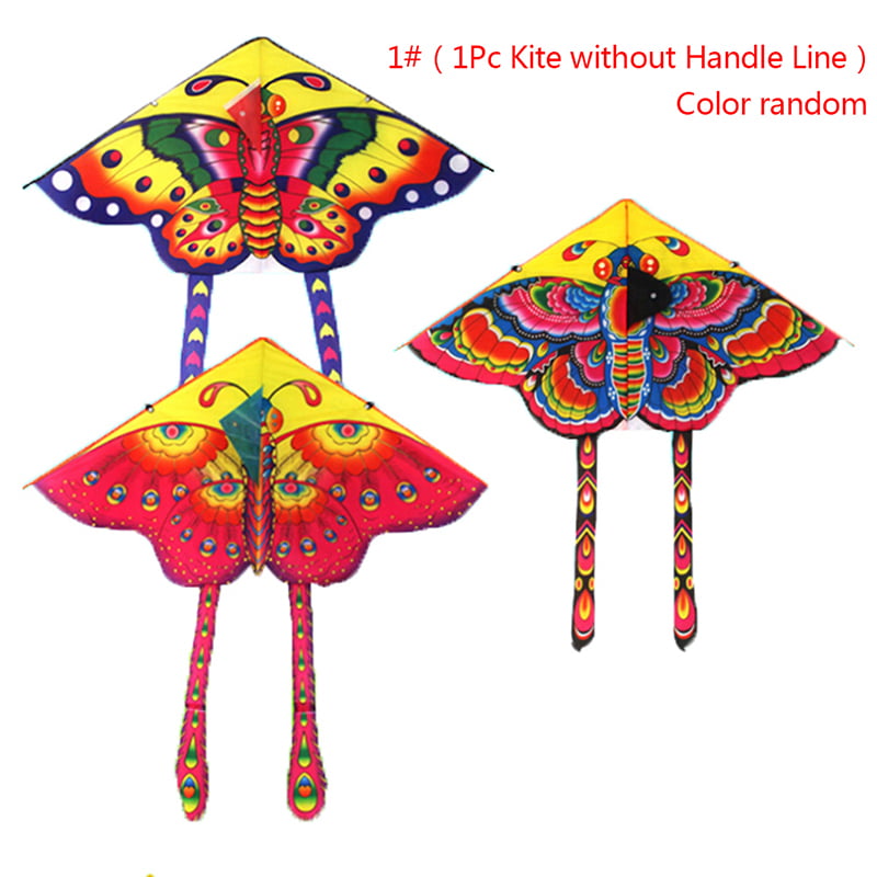 90*55cmRainbow Butterfly Kite Outdoor Foldable Kid Kite With 50M Control Line _A 