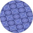 thumbnail image 1 of Ahgly Company Machine Washable Indoor Round Transitional Sky Blue Area Rugs, 6' Round, 1 of 7