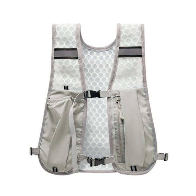 Outdoor Hydration Backpack Breathable Mesh Mountaineering Vest Backpack Vest Bag with Adjustable Buckles Water Bottle Storage for Running Hiking Cycling