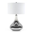 thumbnail image 1 of Henn&Hart 25.5" Smoked Chrome Glass Teadrop Table Lamp with Linen Shade, 1 of 9
