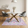thumbnail image 3 of ODIKA Border Ombre Gradient Watercolor Motifs Confetti Large Blossoms Pink Playful Non-Slip Chair-Friendly for Dining Room, Under Table, Home Office, 3 of 7