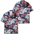 thumbnail image 2 of American Eagle Hawaiian Shirt For Men 4th of July Independence Day Mens Hawaiian Shirts Short Sleeve Button Down Shirt Men TO1, 2 of 7