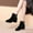 Black, variant on POROPL Ankle Boots for Women High Heel Chunky Suede Side Zip Up Shoes,Womens Boots Size 4.5