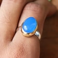 thumbnail image 4 of Blue Chalcedony Gemstone Ring, 925 Sterling Pure Silver Ring, Blue Stone Ring, Healing Crystal Ring, Oval Cut Chalcedony Ring, Gift For Her,, 4 of 4