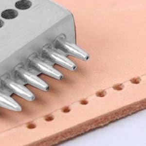 ABPETE 3PCS Profession Leather Hole Punch Tools, Cutting Stitch for Wallet Belt Spacing Punch Tool DIY Leather Craft Hole Punching Set Belt Hole Puncher(8mm Pitch (2 + 4 + 6))