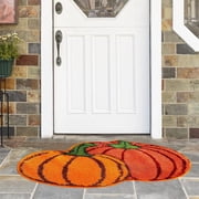 Yhmxh Halloween Bathroom Rugs, Halloween Pumpkin Bath Mats, Farmhouse Halloween Rugs for Bathroom Decorations for The Home, Holiday Cute Pumpkin Decor Non-Slip 15.7x23.6 Inches