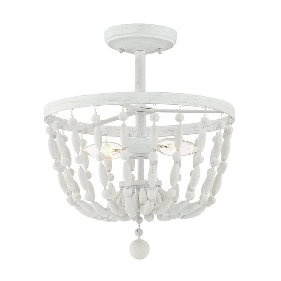 Trade Winds Lighting 2-Light Ceiling Light In Distressed Wood