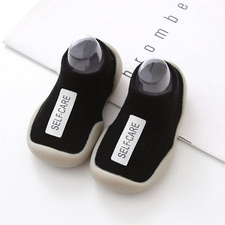 

First Walkers Baby Newborn Girl Anti-slip Pre-Walker Shoes Slippers Socks Walking Shoes BLACK 18-24M
