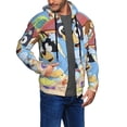 thumbnail image 2 of Masiiu Bluey Print Men's Zip-Up Hoodie with Drawstring Hood, Side Pockets, Men's Hooded Sweatshirt with Zipper-3X-Large, 2 of 5