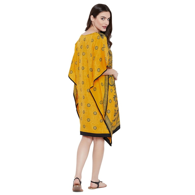 Yellow Short Caftans for Women Floral Plus Size Tunic Dresses for Women's Plus Size Kaftan Knee Length Tunic Women Dress by Oussum - Walmart.com Yellow Short Caftans for Women Floral Plus Size Tunic Dresses for Women's Plus Size Kaftan Knee Length Tunic Women Dress by Oussum - Walmart.com