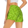 thumbnail image 3 of Bixox Women's Lime green glitter pattern 2 in 1 Running Shorts - Lightweight Athletic Workout Gym Yoga Shorts Liner with Pockets - Medium, 3 of 5