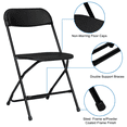 thumbnail image 5 of Tcbosik Plastic Folding Chairs Set of 6, Heavy Duty Portable Chair with Metal Frame for Indoor and Outdoor, Restaurant, Meeting Room, Patio, Garden, Black, 5 of 7