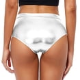 thumbnail image 5 of YONGHS Women's Metallic High Waist Dance Panties Festival Bottoms Nightclub Boyshorts Hot Pants Silver M, 5 of 6