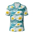 thumbnail image 2 of Daiia Daisy Flowers Pattern Men’s Polo Shirts,Solid Deck Shirt,Classic Fit, Breathable Cotton Polo for Casual and Sport Wear-3X-Large, 2 of 9