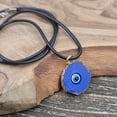 thumbnail image 2 of Besheek Gold-edged Blue Druzy-Style Evil Eye Resin Pendant Necklace, 2 of 5