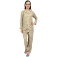 thumbnail image 2 of Bimba Olive Green Bird Print Women Shirt With Pajama Pants 2 Pcs Nightwear - 4, 2 of 7