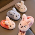thumbnail image 6 of Otqutp Kids Boys Girls Cute Bunny Fuzzy Slippers Non-Slip Furry Soft Bedroom House Slides Fall Winter Warm Indoor Shoes, 6 of 9
