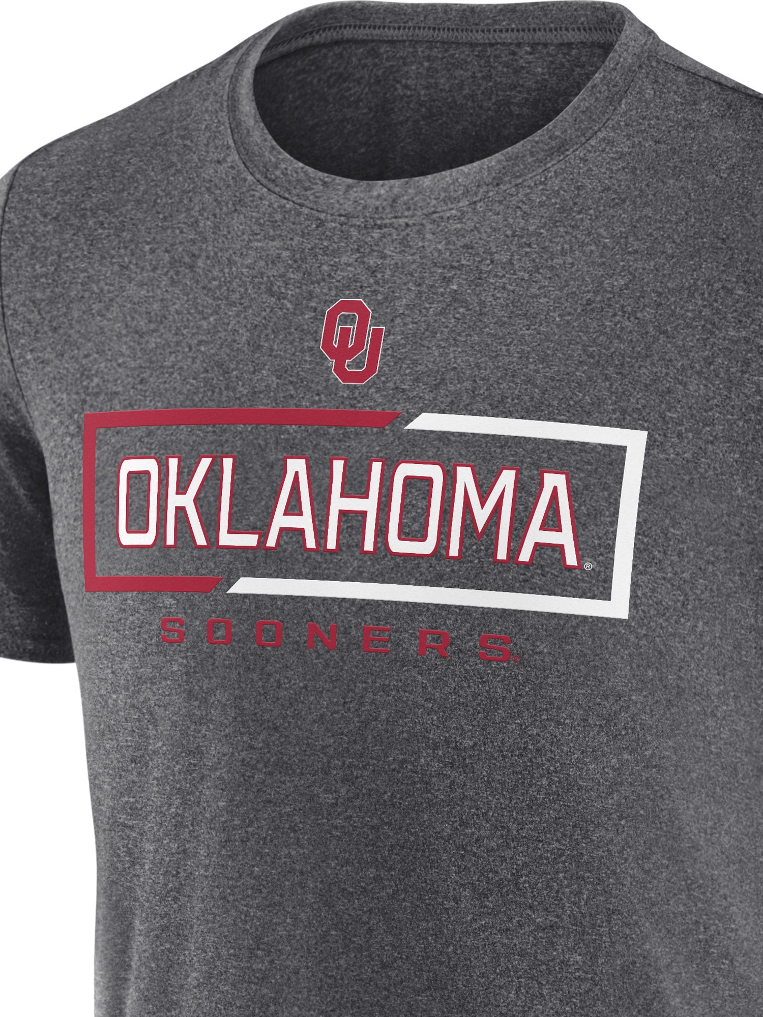 NCAA Oklahoma Sooners Men's Synthetic Charcoal Heather Short Sleeve T-Shirt