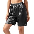 thumbnail image 3 of Bixock Silk Pajamas Shorts for Women Plus Size Loungewear Shorts High Elastic Waist Sleep Shorts Loose Thin Breathable Casual Indoor Homewear Sleepwear Trousers Women Clothings, 3 of 5