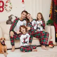 thumbnail image 1 of Pijamas familiares a juego de Navidad 2024, pijamas con estampado verde, conjunto de ropa para adultos y niños, mono de bebé + ropa para perros, 1 of 5